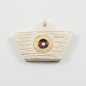 Κεραμικό Καράβι-Μάτι Κόκκινο 5x4.3cm