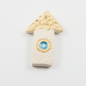Κεραμικό Σπίτι-Μάτι Γαλάζιο 5.5x4cm
