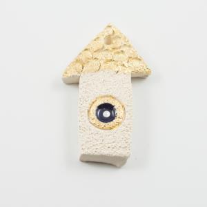 Ceramic House-Eye Blue 5.5x4cm