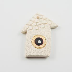 Κεραμικό Σπίτι-Μάτι Κόκκινο 6x4.5cm