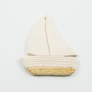 Ceramic Boat Ivory 10.2x8cm