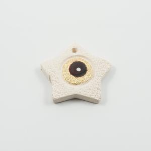 Αστέρι-Μάτι Ιβουάρ-Κόκκινο 5x5cm