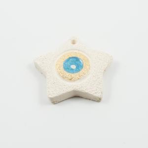 Αστέρι-Μάτι Ιβουάρ-Γαλάζιο 5x5cm