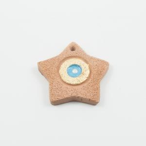 Star-Eye Beige-Light Blue 5x5cm