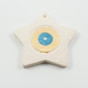 Star-Eye Ivory-Light Blue 9x9cm