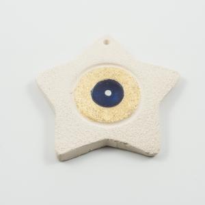 Star-Eye Ivory-Blue 9x9cm