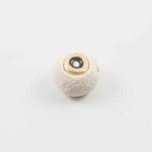 Ceramic Eye Ivory-Red 2cm