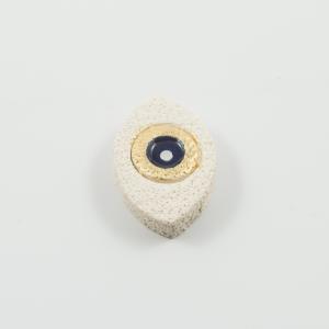 Ceramic Eye Ivory-Blue 3.7x2.4cm