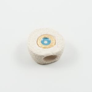 Ceramic Ivory Eye Light Blue 3.3x3.2cm