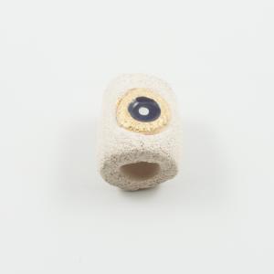Cylinder Ivory Eye Blue 2.6x2.2cm