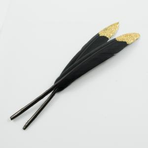 Feathers Black-Gold 13x2.2cm