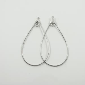 Earring Bases Oval Silver 5x2.7cm