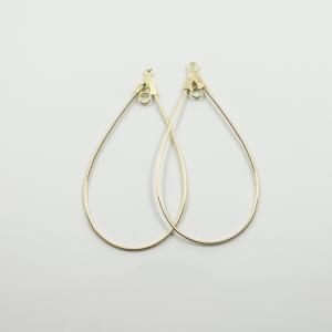 Earring Bases Oval Gold 5x2.7cm
