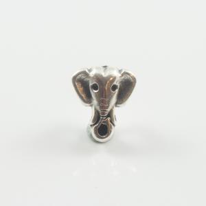 Μεταλλικός Ελέφαντας Ασημί 9x6mm