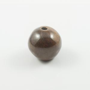 Ceramic Bead Brown Pearlescent 3.5x3cm
