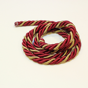 Twisted Cord Burgundy-Gold (9mm)