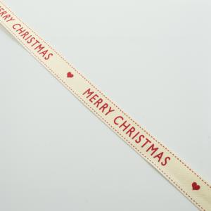 Ribbon White "Merry Christmas"