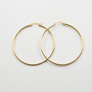 Steel Hoop Earring Gold 4.5cm