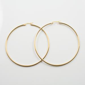 Steel Hoop Earring Gold 7cm