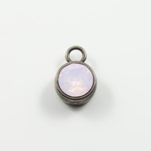 Black Pendant Pink Opal 1.5x1cm