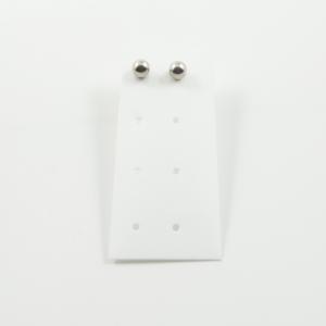 Earrings Marble Silver 4mm