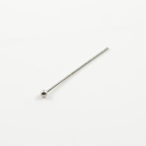 Steel Head Pin Marble Silver 2.5cm