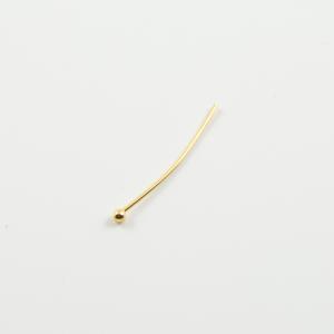 Steel Head Pin Marble Gold 2.5cm