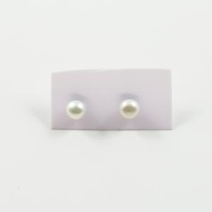 Earrings Pearl White 5mm