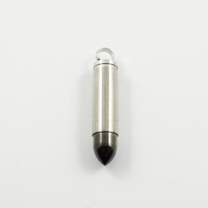 Steel Bullet Silver Black 5x1cm