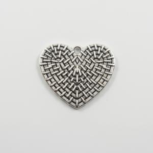 Metal Pendant Heart Silver