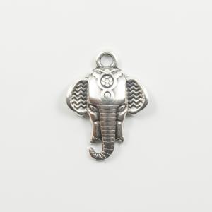 Metal Elephant Silver 2.2x1.6cm