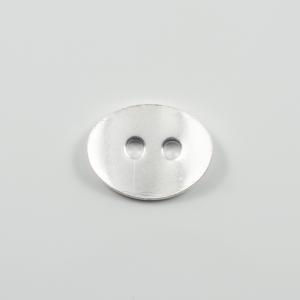 Metalic Button Οval Silver