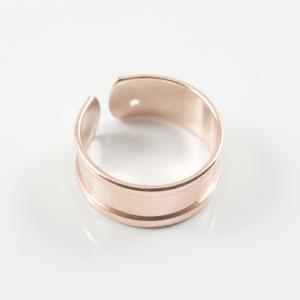 Μεταλλικό Δαχτυλίδι Ροζ Χρυσό 1.8x0.9cm