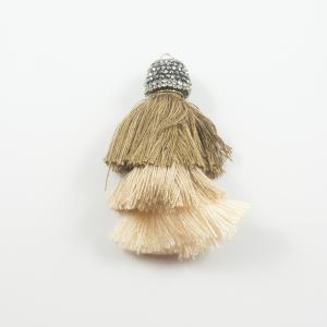 Tassel Rhinestones Beige Shades 7.5cm