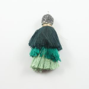 Tassel Rhinestones Green Shades 7.5cm