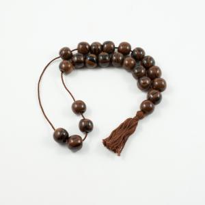 Worry Beads Round Obsidian Brown Black