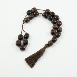 Worry Beads Obsidian Brown 1.3x1.1cm