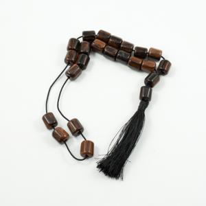 Worry Beads Obsidian Brown 1x1.1cm