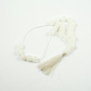 Worry Beads Onyx White 1.2x1.1cm