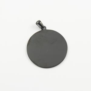 Steel Round Motif Black 2.9cm