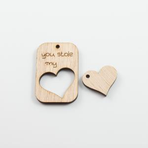 Wooden Plate With Removable Heart