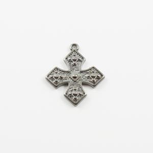 Metallic Cross Black 2.8x2.4cm