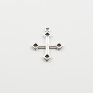 Metallic Cross Rhombus Silver