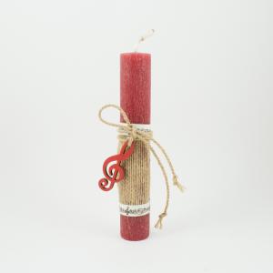 Candle Burgundy Wooden Treble Clef
