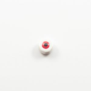 Κεραμικό Ασπρο Κόκκινο Μάτι (0.8x0.9cm)