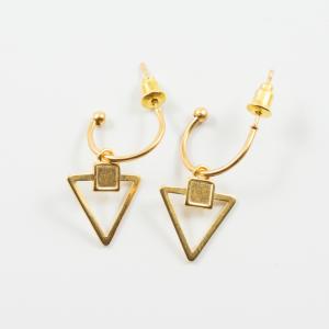 Earring Hoop Triangle Gold