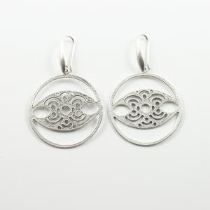 Earring Perforated Eye Round Silver