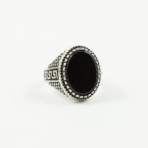 Steel Ring Black Rock