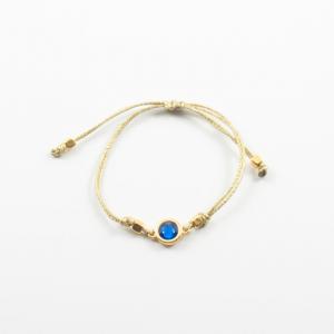 Bracelet Gold Crystal Blue