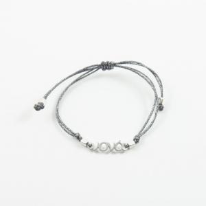 Bracelet Anthracite "Νονά" Silver